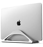 HumanCentric Vertical Laptop Stand for Desks (Silver) | Adjustable Holder to Dock Apple MacBook, ...