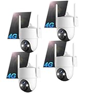 4G LTE Cellular Solar Security Camera, No WiFi Security Camera Outdoor, 360° View, 2K Color Night...