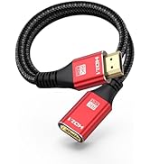 HDMI Extender 8K HDMI Extension Cable 1.5FT, HDMI 2.1 Male to Female Adapter Extension Cord 8K@60...