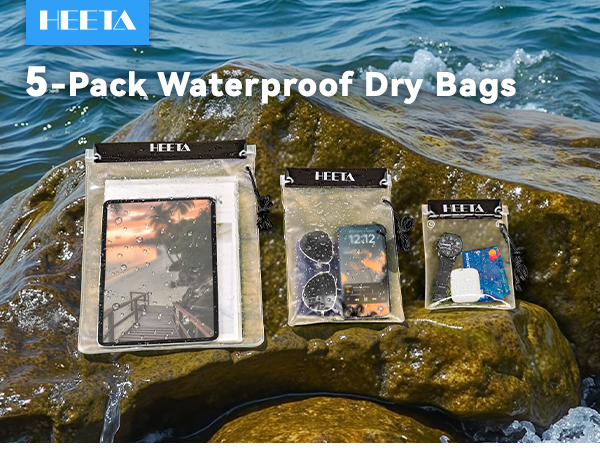5-pack waterproof dry bags