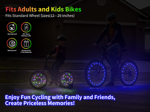 Waterproof Bicycle Tire Lights, the Perfect Holiday and Birthday Gifts for Kids Adults!