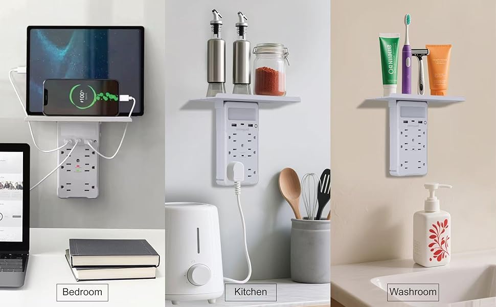 Wall outlet extender with USB C port