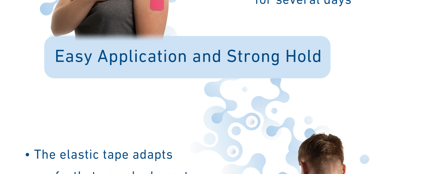 The application of kinesiology tape strips is easy and can be done at home, like kt tape