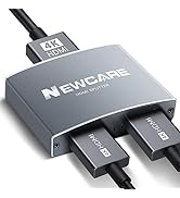 NEWCARE HDMI Splitter 1 in 2 Out, Aluminum 4K HDMI Splitter Cable for Dual Monitors Duplicate/Mir...