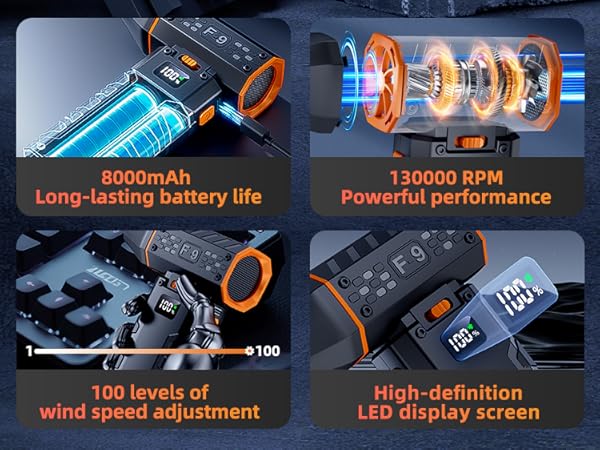 Electric Compressed Air Duster Mini Dust Blower for Computer, Keyboard, Home, Car Cleaning