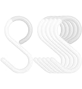 Mt.Jun 6-Pack Secure &amp; Quiet Plastic S Hooks, Flexible Neck for Easy Twist &amp; Lock, Completely Rus...