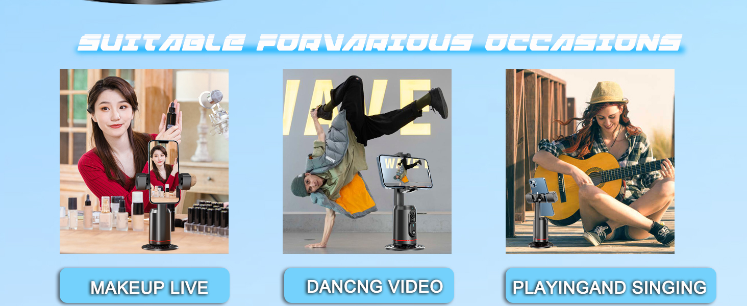 phone stand for recording phone tripod auto face tracking tripod 360 rotation with stand