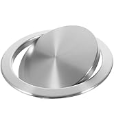 Housoutil Built-in Countertop Trash Bin Lid, Stainless Steel Round Trash Can Lid for Countertop, ...