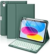 Hamile Keyboard Case for iPad 11th 10th Generation - 7 Colors Backlit Wireless Detachable Folio K...