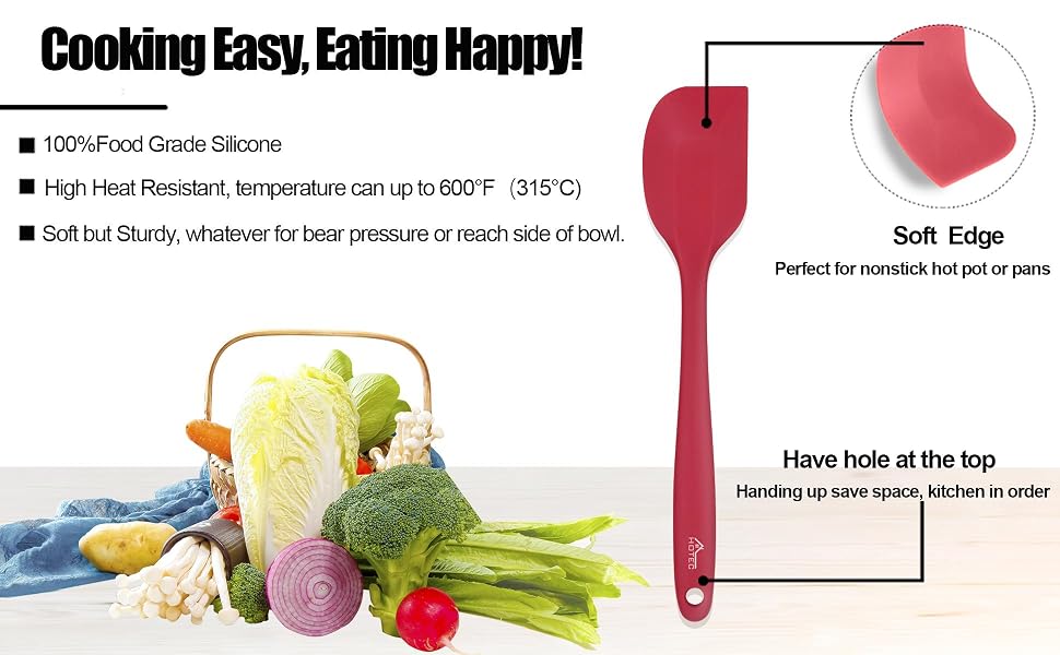 cooking baking silicone spatula set high heat resistant easy to clean