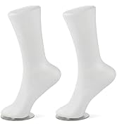 DOITOOL 2 Pcs Foot Mannequin for Socks Display, Plastic Sock Mannequin Feet Model with Metal Base...