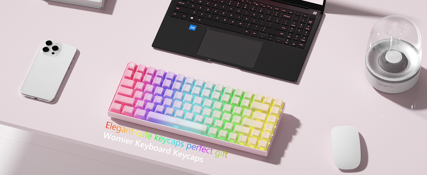 Keyboard Keycaps Jelly, Clear Cute Keycaps, Transparent Pink Custom Key Cap