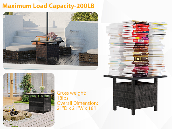 Sundale Outdoor Patio Umbrella Table