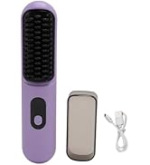 Portable Cordless Hair Straightener Brush - Intelligent Temperature Control, Rechargeable,Travel ...