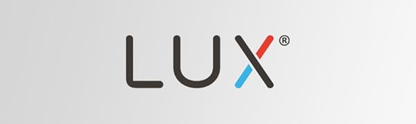 Lux brand logo thermostats for home and house