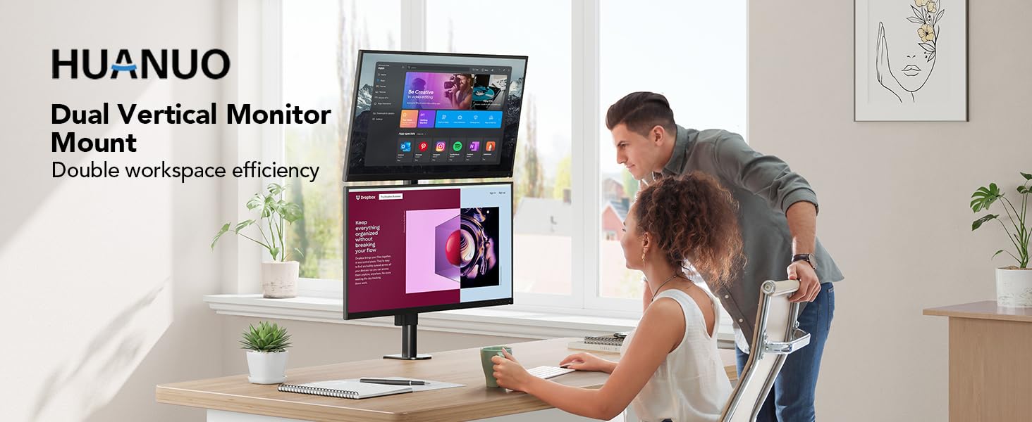 stacked monitor mount dual vertical monitor mount vertical dual monitor mount