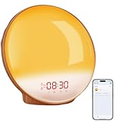 BIB_WJ Smart Sunrise Alarm Clock with No Signup APP Control &amp; Wake-Up Light, 4 Alarms, White Nois...