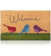 Colorful Birds - 17"x29" - Coir Door Mat with Heavy Duty Backing - Welcome Mats for Entryway, Por...