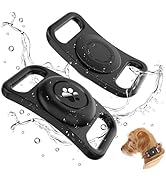 [2 Pack] Waterproof AirTag Dog Collar Holder Case, Silicone Full-Body Protection, Soft Lightweigh...