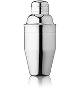 True Contour Cocktail Shaker, 18 oz Stainless Steel Cobbler Shaker With Cap And Strainer - Drink ...