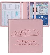 Peisicne Registration and Insurance Card Holder, Vehicle Glove Box Car Organizer with Magnetic Cl...