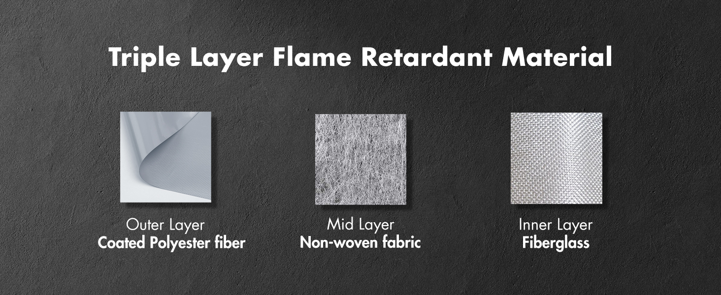3 layer flame retardent material coated polyester fiber fabric fiberglass