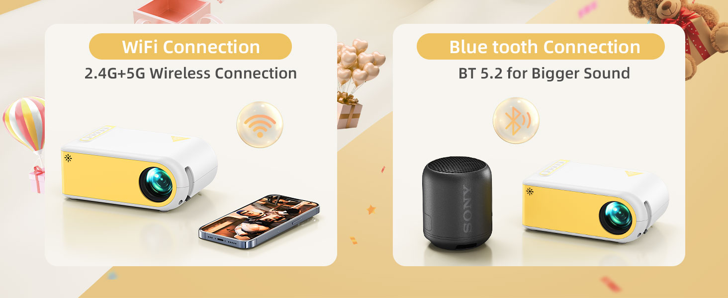 mini projector with wifi bluetooth