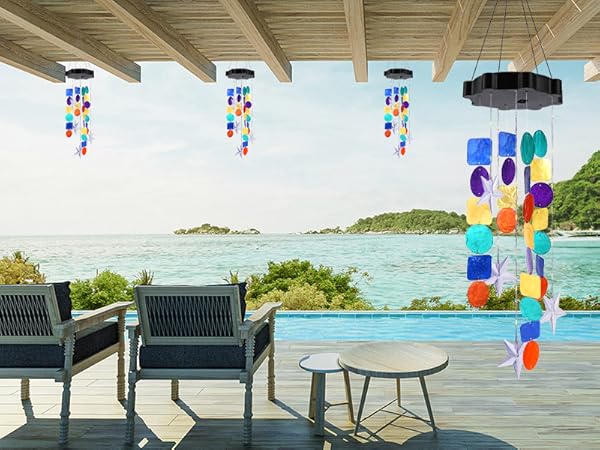 solar shell wind chimes
