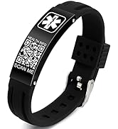 Theluckytag Medical Bracelets for Men Women with QR Code Medical Alert ID Bracelets Sport Boy Gir...