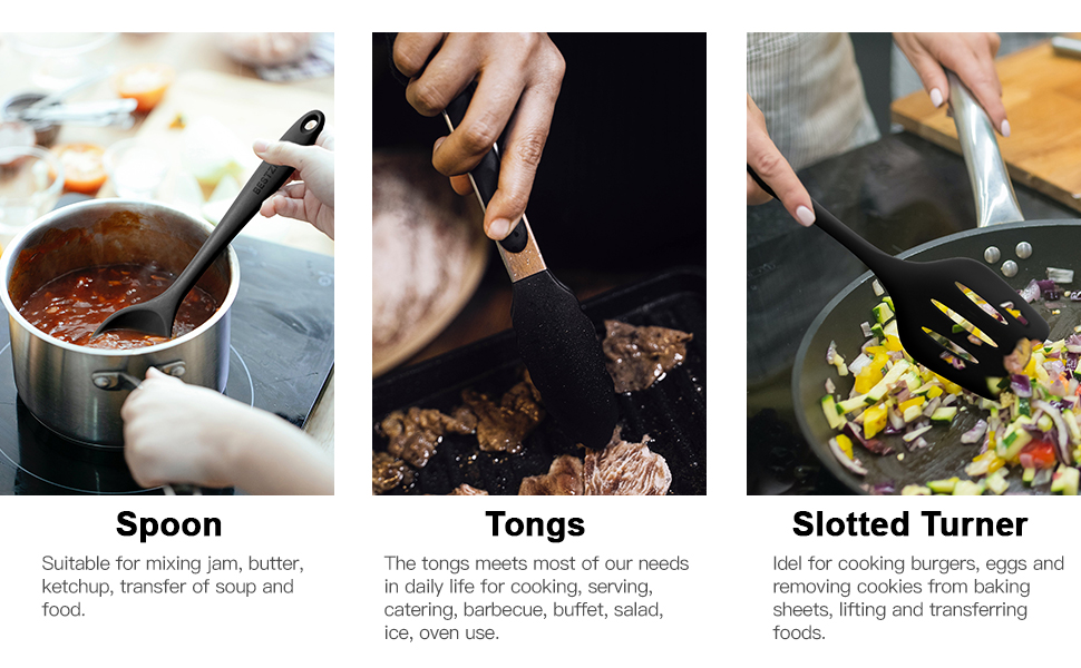 silicone kitchen utensils set