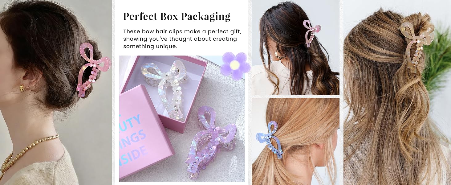 bow hair clips women