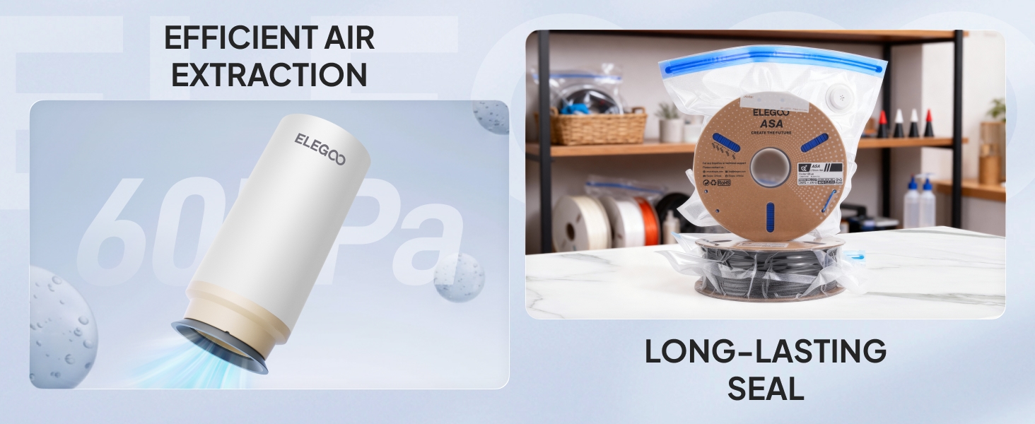 EFFICIENT AIR EXTRACTION;LONG-LASTING SEAL