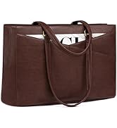 LOVEVOOK Laptop Bag for Women,15.6 Inch Laptop Tote Bag for Women,Vintage Leather Work Tote Bags ...