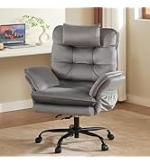 Bestier Criss Cross Chair with Flip-Up Armrests and Headrest, 135° Reclining Swivel Executive Cha...