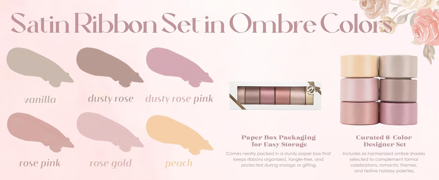 dusty rose satin ribbon