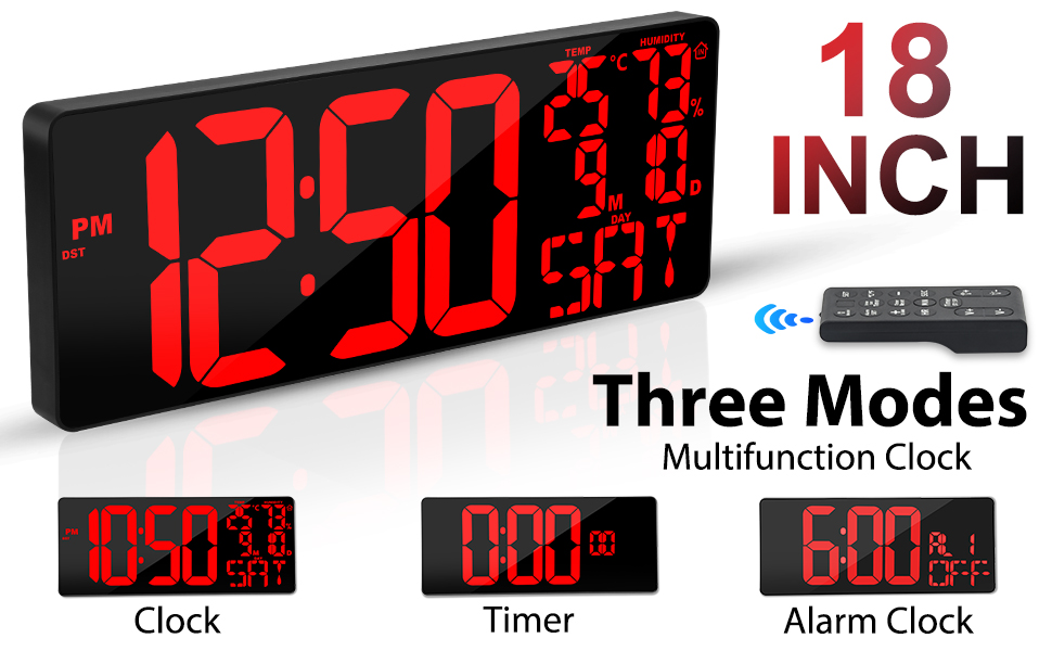 digital wall clock large display