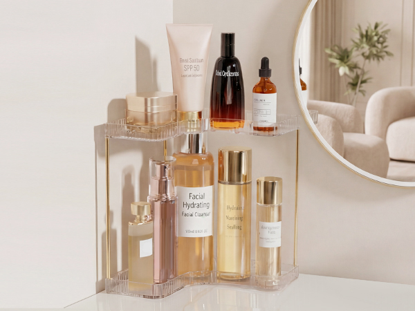 clear makeup stand
