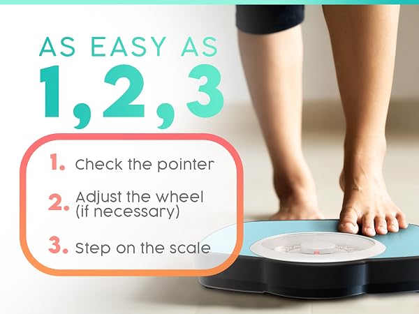 Adamson A25 Scales for Body Weight - Up to 400 LB - 5.3" Dial on 12.4" x 10.2" Platform