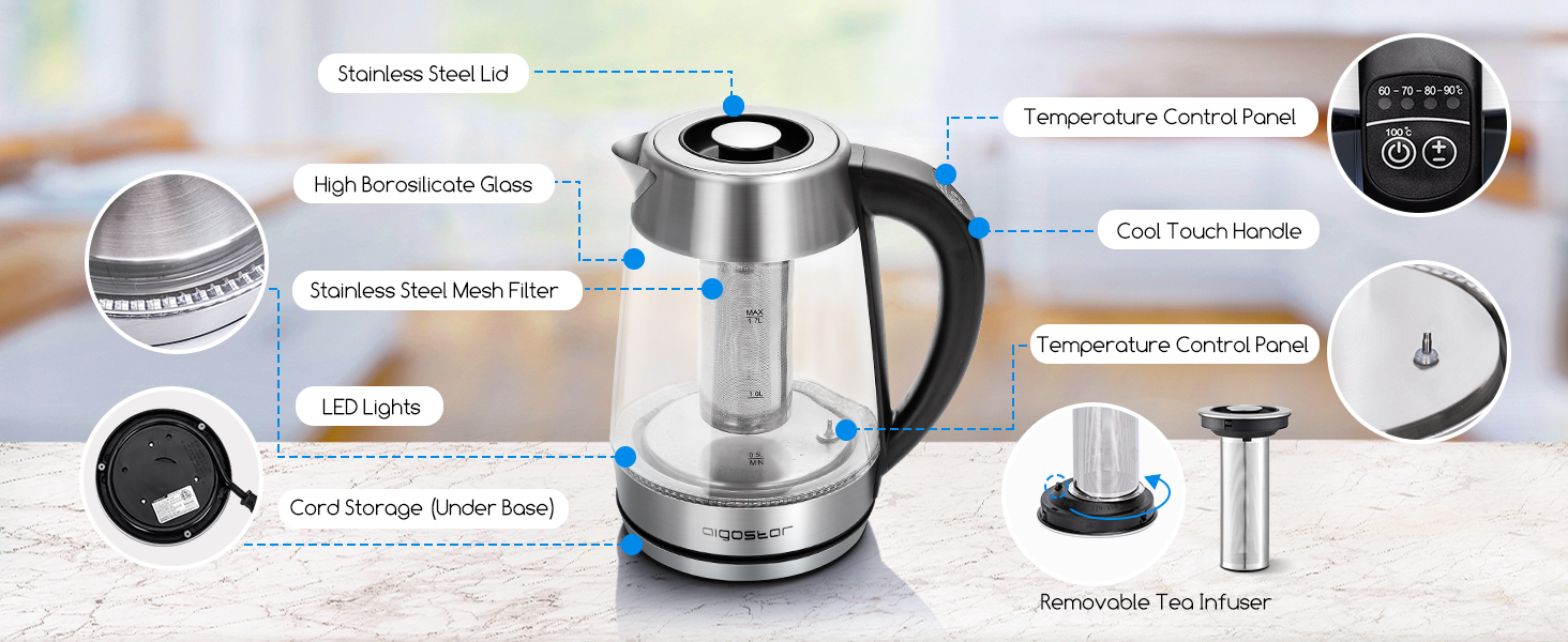 Electric Kettle Temperature Control water heater electric teapot electric tea kettle water boiler
