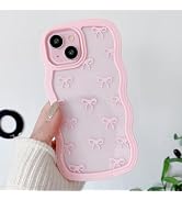 QLTYPRI Bow Case for iPhone 16, Clear Cute Ribbon Bow Phone Case Curly Wavy Aesthetic Phone Case,...