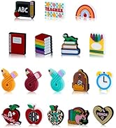 FIVEIZERO 17PC Teacher Silicone Beads - Cartoon Focal Beads for Back to School, Keychains, Pens, ...