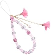 BEEFLYING 1-2 Pcs Glass Pearl Cell Phone Lanyard Wrist Strap Crystal Glass Beads Rhinestone Beade...