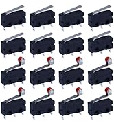 16Pcs Micro Limit Switch 125 250V AC 5A SPDT 1NO 1NC Micro Switch Normally Open Close Momentary L...
