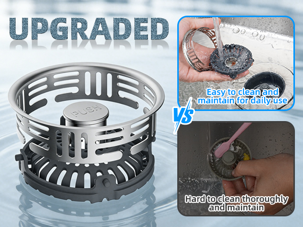 Pop Up Kitchen Sink Stopper with Detachable Basket