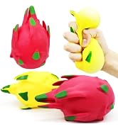 Squishy Sensory Stress Balls for Adults Giant Dragon Fruit Squeeze Toys for Kids (2-Pack) Stretch...
