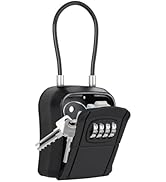 Portable Key Lock Box, Lock Box for House Key, Key Holder Safe Security Lock Box for Indoor, Outd...