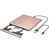 VersionTECH. External CD DVD Drive, USB 3.0 Type C Portable Ultra Slim Burner Player Writer Super...