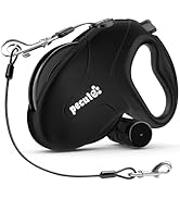 Pecute 32ft Retractable Dog Leash with Poo Bag Holder, Chew Proof Dog Leash with 360° Tangle-Free...
