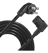 KUNCAN Universal Computer Power Cord - 6FT / 1.8m NEMA 5-15P Flat Plug to IEC 60320 C13 Left Angl...