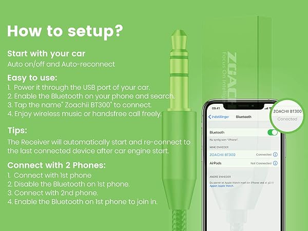 bluetooth aux adapter for car